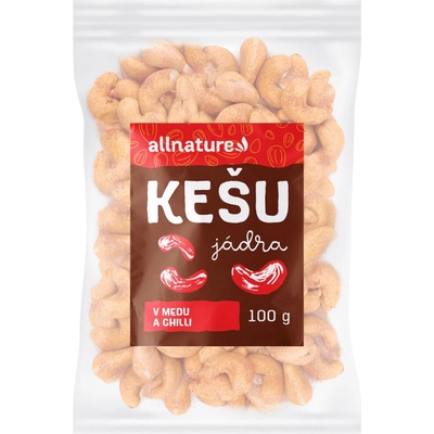 Allnature Kešu v medu a chilli 100 g