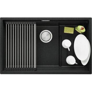 Твоят Стил Графитна гранитна мивка за монтаж под плот Прага 80 Step Level 760 x 470 мм