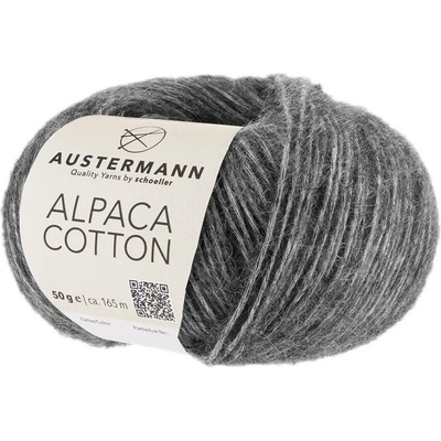 Austermann ALPACA COTTON - 51% alpaka, 49% bavlna - Ručně pletací příze Barva: 004 - Grau