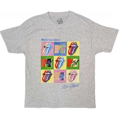 MTV tričko Rolling Stones Warhol Squares šedé