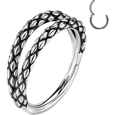 Šperky4U piercing kruh segment dvojitý K01070ST-1210