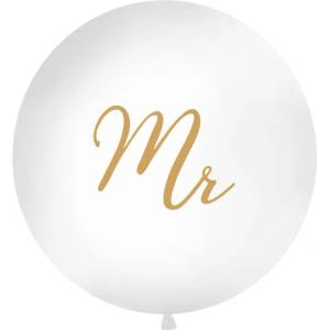 PartyDeco Кръгъл латексов джъмбо балон - златен Mr
