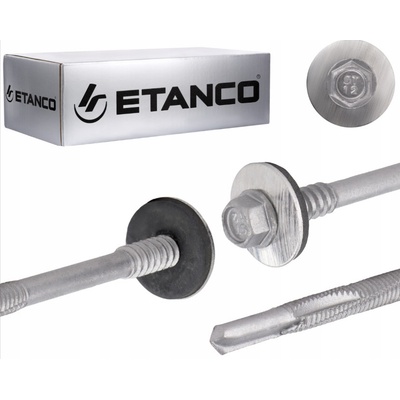 ETANCO GTR 12 SP Ø5,5 / 6,3 mm skrutka na upevnenie sendvičových panelov s podložkou A19 90 mm - 100 ks Pozinkovaná