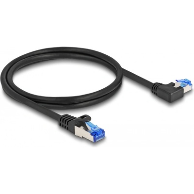 Delock RJ45 мрежов кабел Cat. 6A S/FTP право / ляво огъване 1 м черен