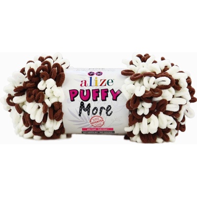 Alize příze Puffy More 6288 smetanová a hnědá