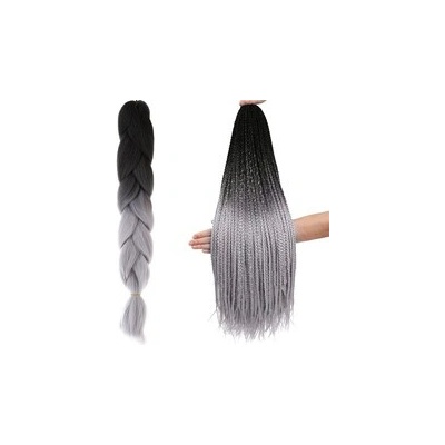 Vlasy Kanelové syntetické Copánky ombre Černá-lososvá