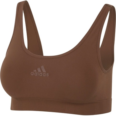 adidas Sport Active Seamless Micro Stretch Scoop Lounge Bra - Toasted Mocha