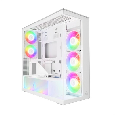 Кутия Arctic Xtender VG - White Mid-Tower, E-ATX/ATX/mATX/Mini-ITX, 2x USB 3.2 Gen 1, с прозорец, бяла, без захранване (ACPCC00017A)
