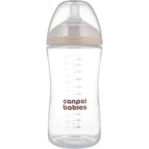 Canpol babies Бебешко шише с двузонов биберон Canpol babies - Natural Shape, 330 ml, 6 м+ (35/402) - ozone