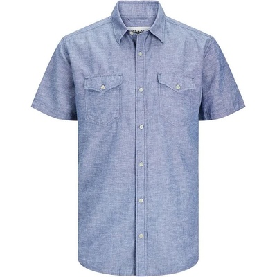 Риза с къс ръкав Jack & jones Sheridan Linen Blend short sleeve shirt - Purple (Faded Denim)