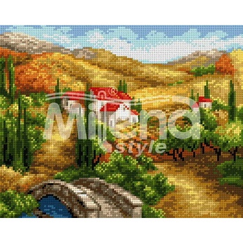 Image 1 of Milena Style Италиански пейзаж - гоблен с щампа без конци