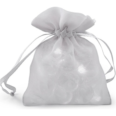 Prima-obchod Dárkový pytlík s kovovým leskem 8x10,5 cm organza shine, barva 5 šedá