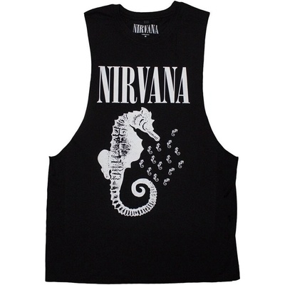 Nirvana Seahorse & Logo Mono Black 2XL Риза (NIRVVEST89MB05)