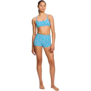 Modibodi Момичешки менструални бански костюм Modibodi Performance Hi Waist Short Super Wavy Blue долна част Modibodi | Sin Mnogotsveten | Момичешки | 8-10 години