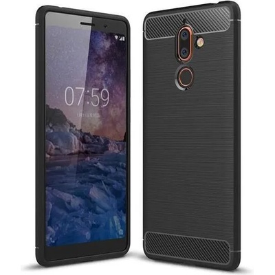 Forcell Противоударен Силиконов Калъф за Nokia 4.2, Forcell Carbon Case, Черен (5903396035630)
