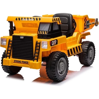 ROLLZONE Work Vehicle 12V - Детска акумулаторна кола с кош, Жълта, 4 мотора, EVA гуми (JS3198-yellow)