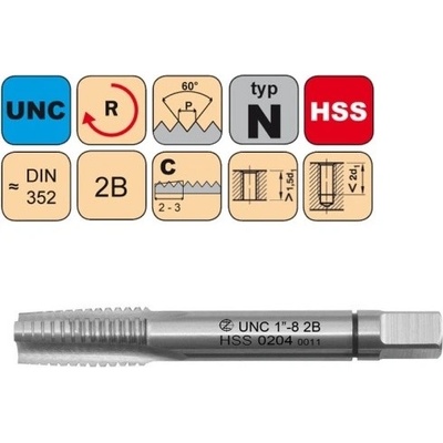 NÁSTROJE CZ Sadový závitník /CZZ0204/ UNC 1/4"-20 2B HSS DIN 352 Závit: UNC 1/4"--20-SD celá sada