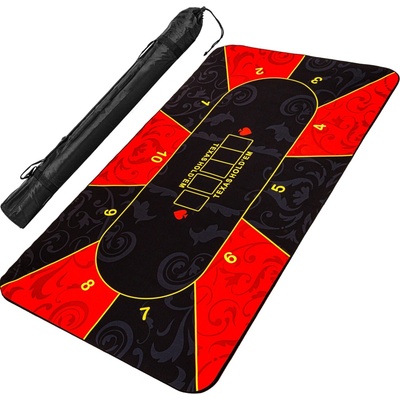 Gamesplanet Skladacia pokerová podložka, červená/čierna, 160 x 80 cm