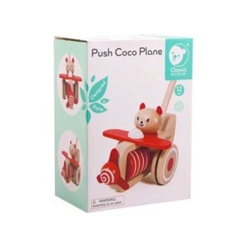 Classic world Дървена музикална играчка за бутане - Мече - Classic World (CW10506)