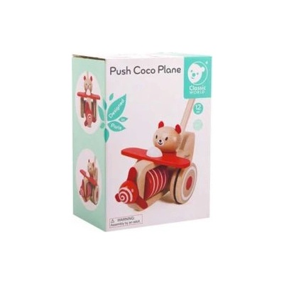 Classic world Дървена музикална играчка за бутане - Мече - Classic World (CW10506)