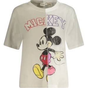 DESIGUAL Дамска тениска с къс ръкав desigual, Размер xs, Цвят Бяло (26wwtk59migmickey_bi1000)
