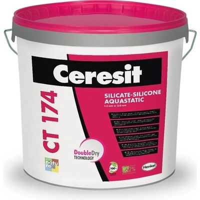 Ceresit CT 174 Silikátovo-silikónová omietka 1,5mm - 25kg báza biela hladená