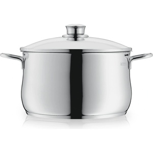 WMF Diadem Plus cooking pot induction 24 cm - 6.5 l large meat pot made of Cromargan stainless steel with glass lid - 0734256040 (0734256040) - boombuy - 94,33 лв