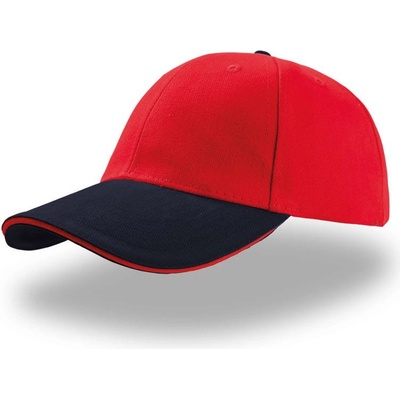 Atlantis Headwear Liberty Sandwich 6 panelová COT-33000544399 Červená/navy