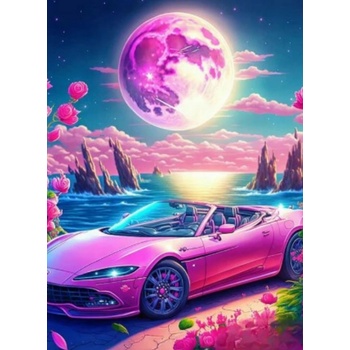 Norimpex - Puzzle Diamant painting: Convertible in a pink paradise 30x40cm - 1 - 39 piese