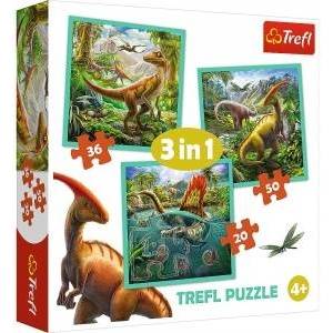 Trefl Puzzle 3in1 - The Unusual World of Dinosaurs (GXP-645298)