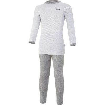 Little Angel Pyžamo DR Outlast® pruh bílošedý melír šedý melír