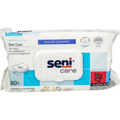 Seni Care Vlhčené ubrousky vit.E&Allantoin 80 ks