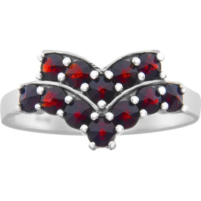 Český granát prsten stříbrný 120533