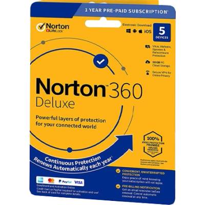 Symantec 360 deluxe 50gb + vpn 5 устройства - 12 месеца