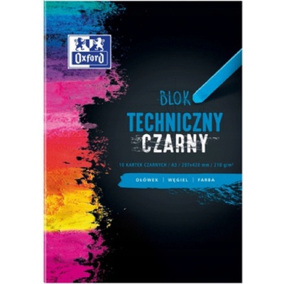 Oxford Školský technický blok A4 10 čiernych listov 210 g pre žiaka