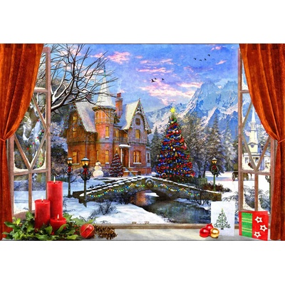 Bluebird Puzzle - Puzzle Davison: Christmas Mountain View - 1 000 piese