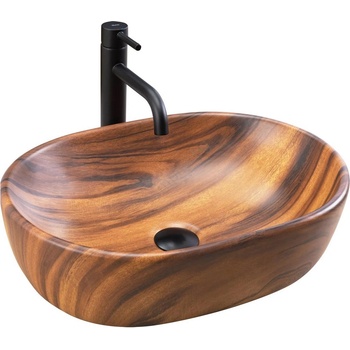 Rea REA-U5060 - Мивка за плот AMELIA 34, 5x48 cm керамика/дървесен декор (RE0097)