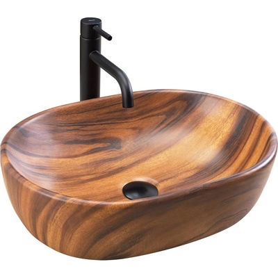 Rea REA-U5060 - Мивка за плот AMELIA 34, 5x48 cm керамика/дървесен декор (RE0097)