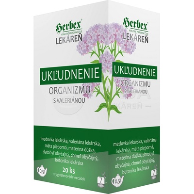 HERBEX Lekáreň UKĽUDNENIE organizmu s Valeriánou bylinná zmes 20 x 3 g