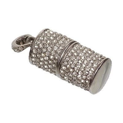 USB Šperk so strieborným nádychom obsypaný bielymi kamienkami