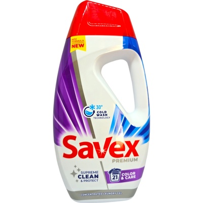 Savex premium течен перилен препарат, 0, 945л, 21пранета, Color & Care