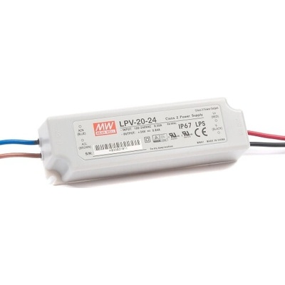 MEAN WELL, 20W napájecí zdroj Meanwell, LPV-20-24, 24V, IP67