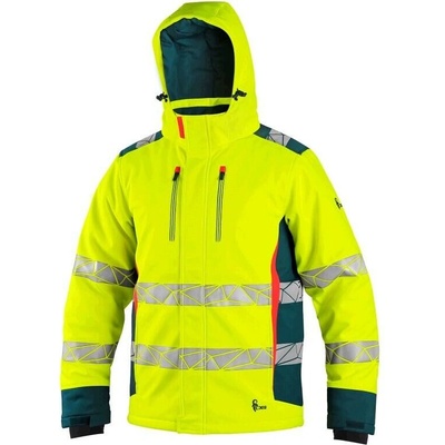 CXS BEDFORD výstražná bunda pánská softshell žluto-petrolová