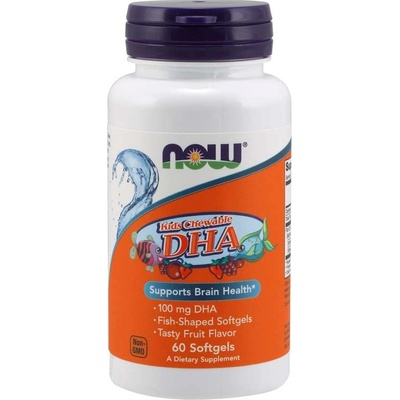 NOW DHA Kids Chewable Omega-3 100 mg 60 žvýkacích kapsúl
