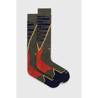 Bridgedale pánske lyžařské podkolenky Ski Midweight+ Over Calf Merino Performance olive/navy