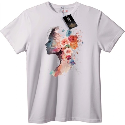 NOONEBRAND Тениска с флорален акварел - 2XL, White