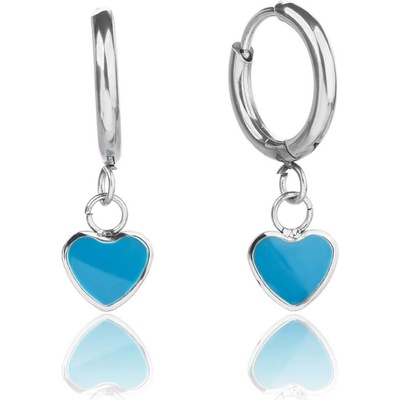 Jan Kos jewellery Náušnice z oceli s modrým zirkonem STA-399