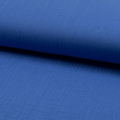 Mušelín/dvojitá gázovina modrá, š.140