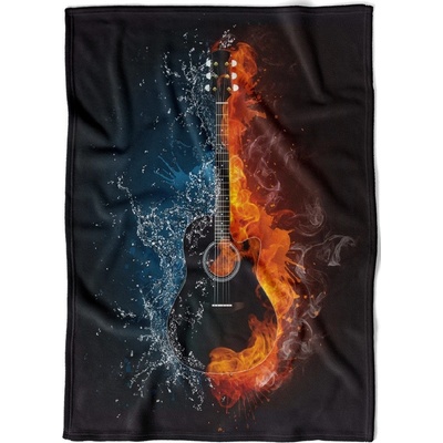 Impar fleece deka Kytara Podšití beránkem NE 200x140