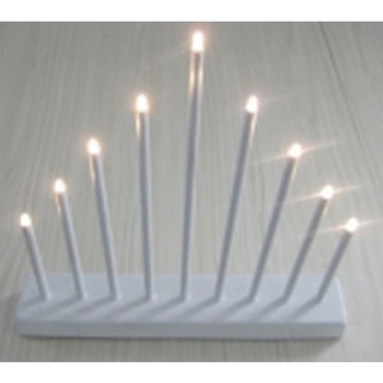 M.A.T. GROUP svícen vánoční 9 svíček LED,teplá BÍ,kov.,26x31x5,5cm,2xtuž.AA baterie